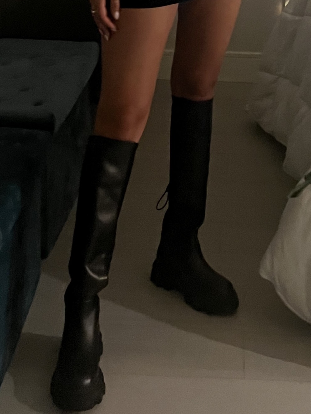 Gia Borghini Black Tall Chunky Sole Women's Boots